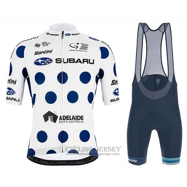 2020 Cycling Jersey Subaru Lider White Blue Short Sleeve And Bib Short